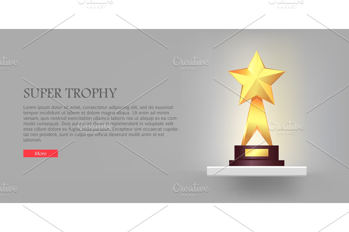 Best Gold Star Trophy Standing on in Objects - product preview 8