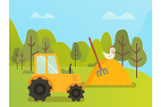 Farm Machinery, Tractor and Hay with