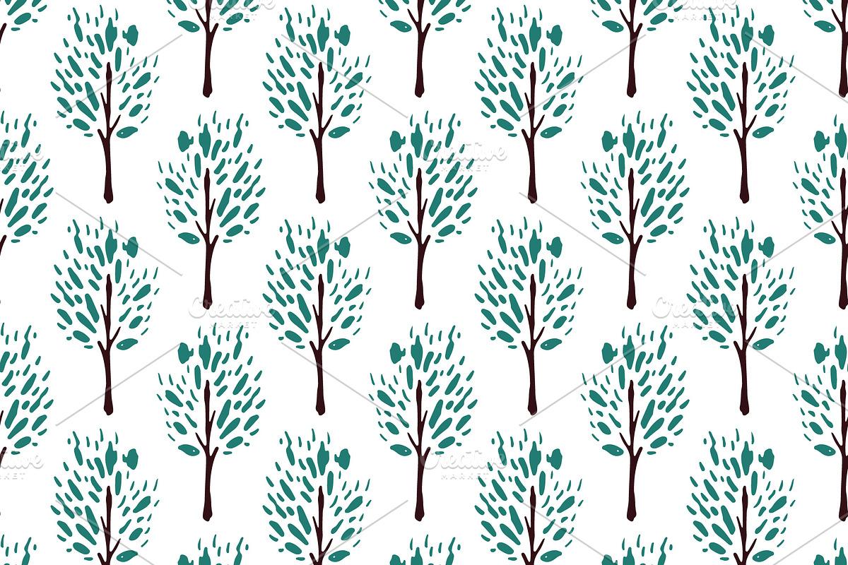 Seamless trees pattern in Patterns - product preview 8