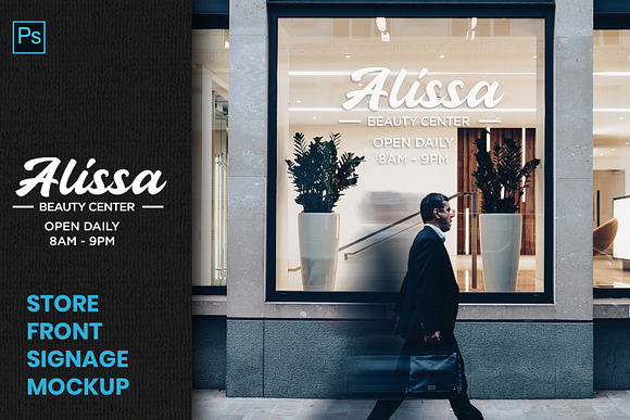Store Front Signage  Mockup in Branding Mockups - product preview 1