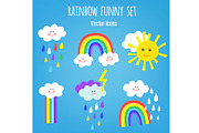 Rainbow icon set vector illustration