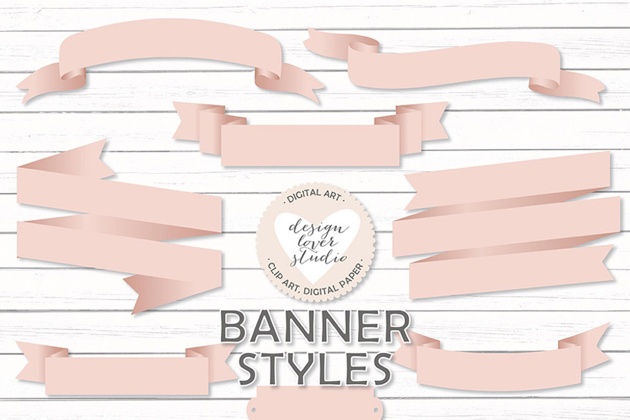 Vector Blush banners/ribbons