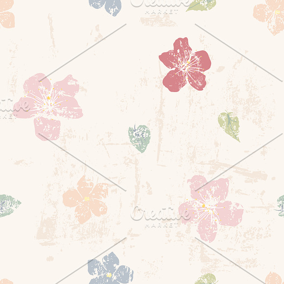 Grungy floral seamless pattern in Patterns - product preview 1
