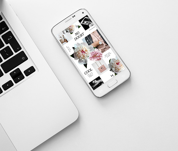 Instagram PUZZLE template - Peonies in Instagram Templates - product preview 2