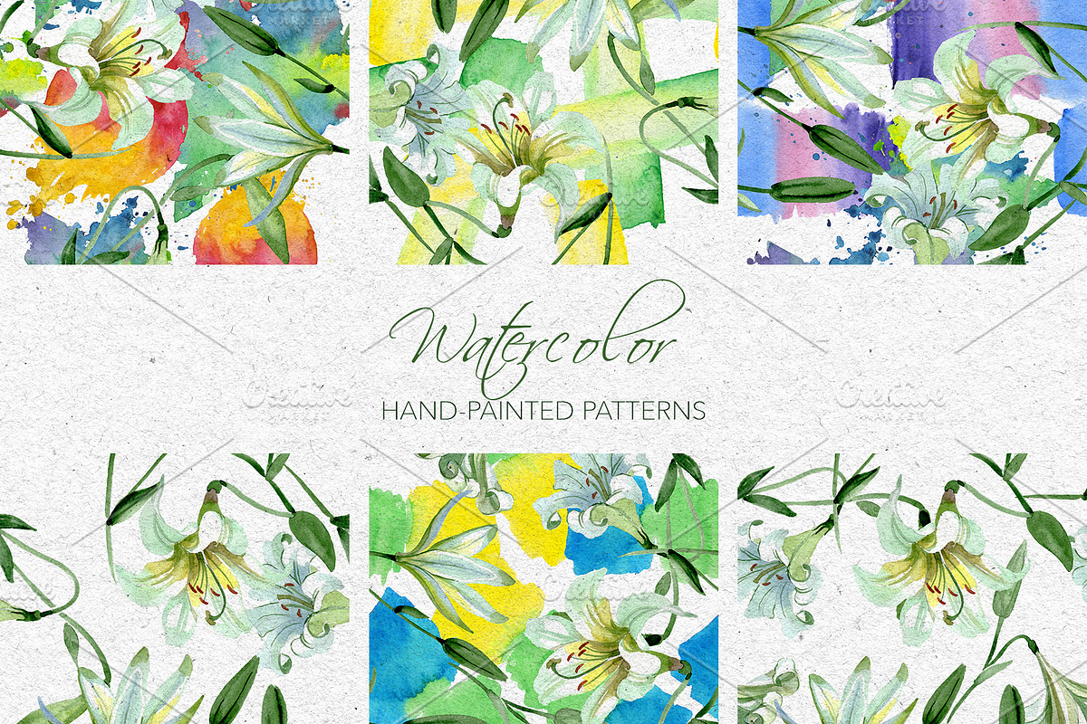 White Lily Watercolor png in Illustrations - product preview 8