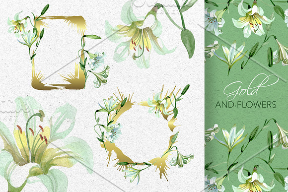 White Lily Watercolor png in Illustrations - product preview 3