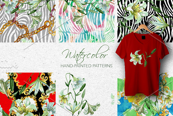 White Lily Watercolor png in Illustrations - product preview 7