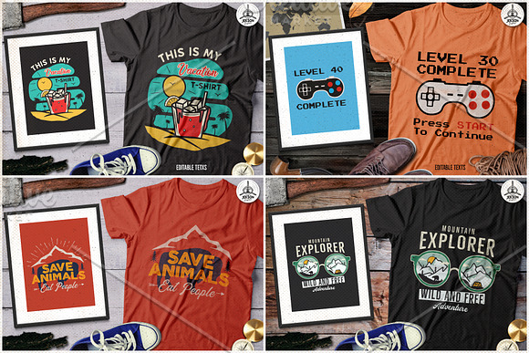 T-Shirt Designs Vector Bundle Part 3 in Illustrations - product preview 1