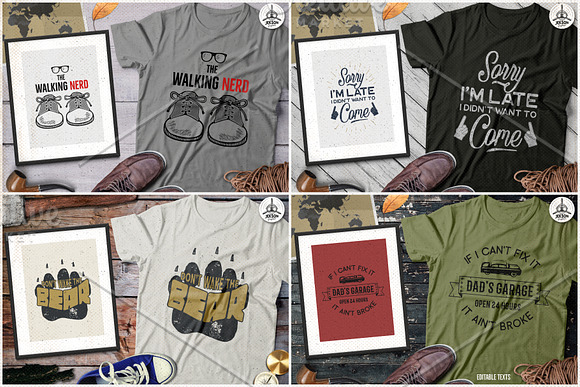 T-Shirt Designs Vector Bundle Part 3 in Illustrations - product preview 7