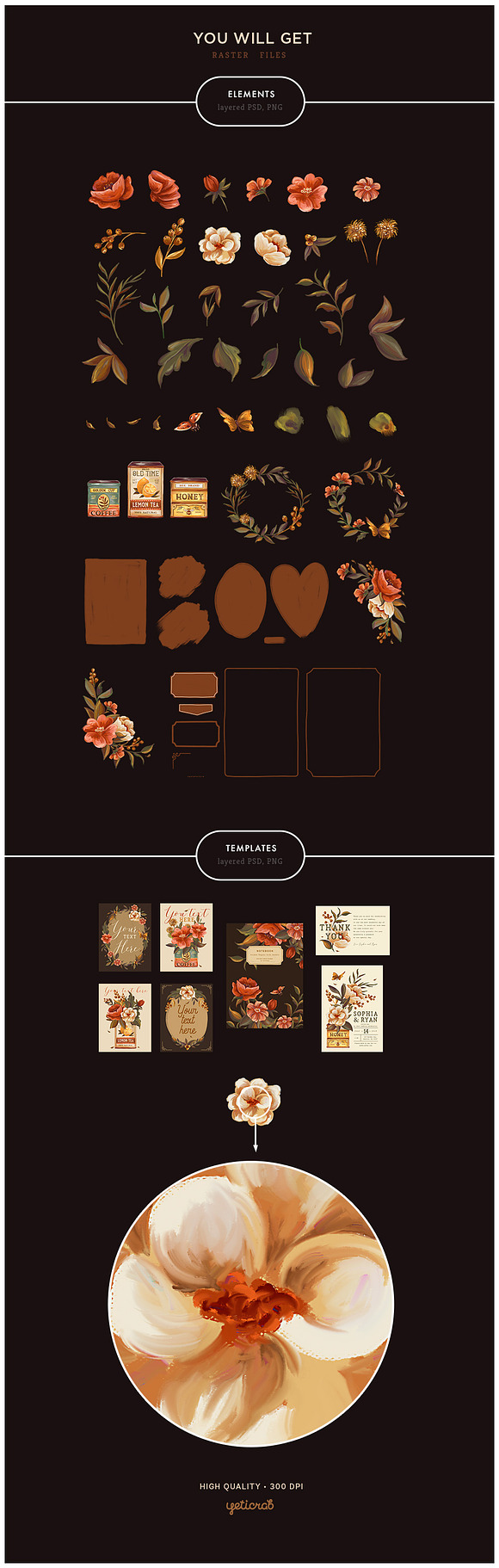 Vintage Tins & Flowers Graphic Set in Illustrations - product preview 11