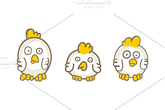 Set of Chicks + Pattern in Illustrations - product preview 1