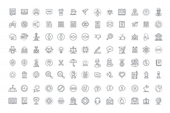 Pixel Perfect Icons Collection (BW) in Server Icons - product preview 7