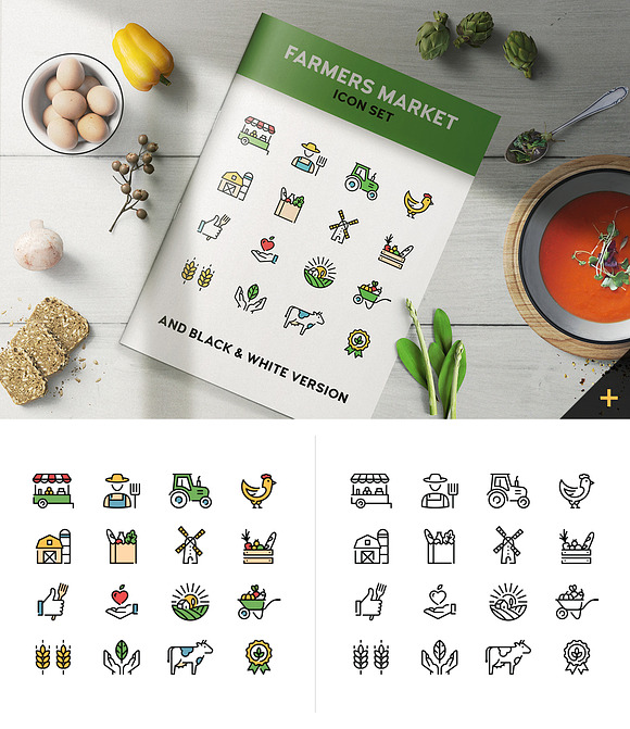 Farmers Market Food Pack in Skull Icons - product preview 1