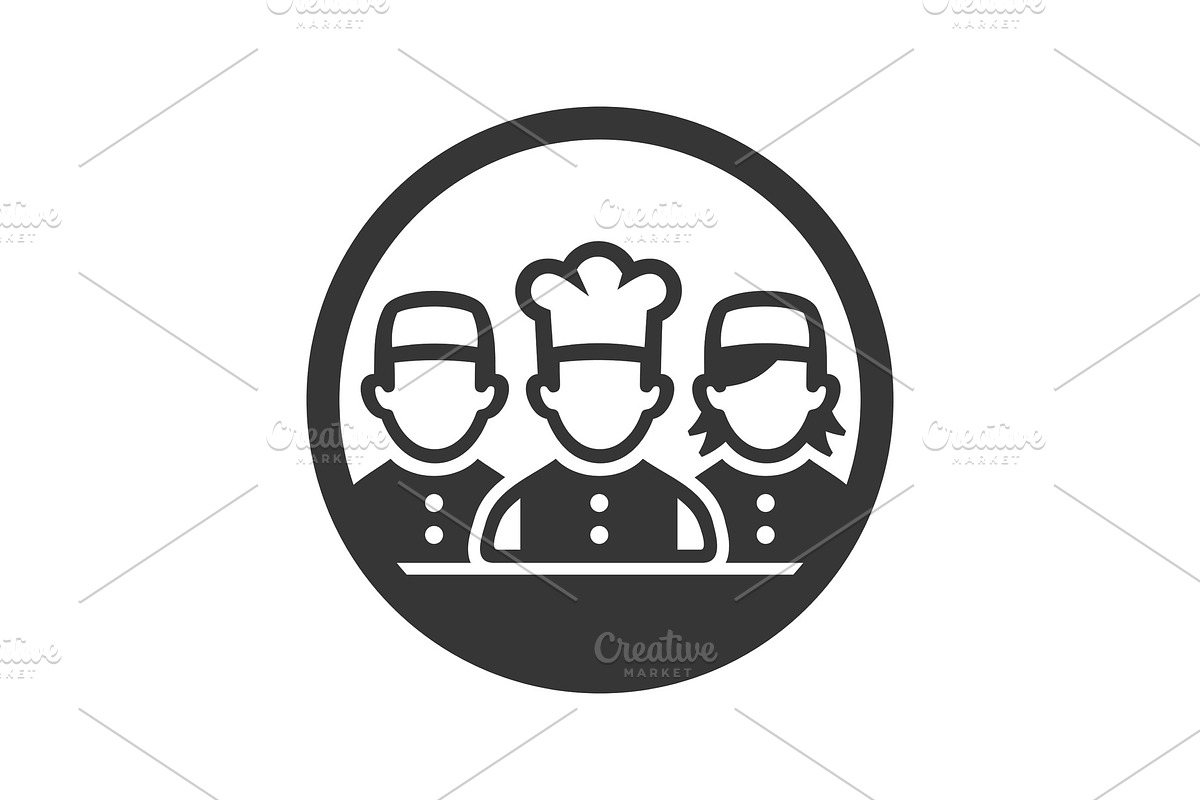 Chef Cook Logo Icon on White in Illustrations - product preview 8