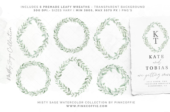 Misty Sage Watercolor & Pencil Kit in Illustrations - product preview 3