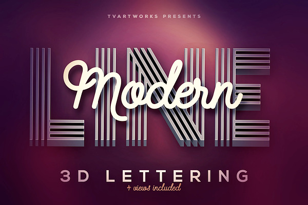 Modern Lines 3D Lerttering