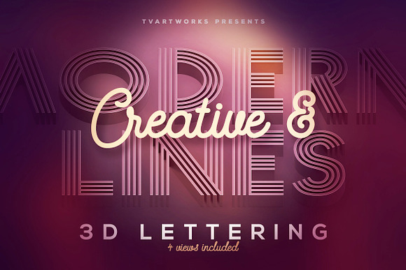 Modern Lines 3D Lerttering in Graphics - product preview 1