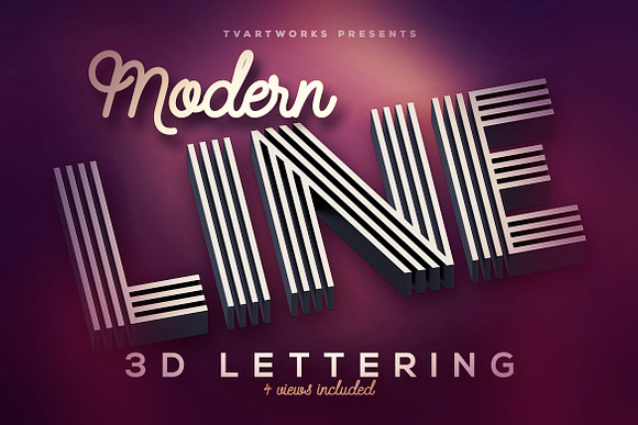 Modern Lines 3D Lerttering in Graphics - product preview 3