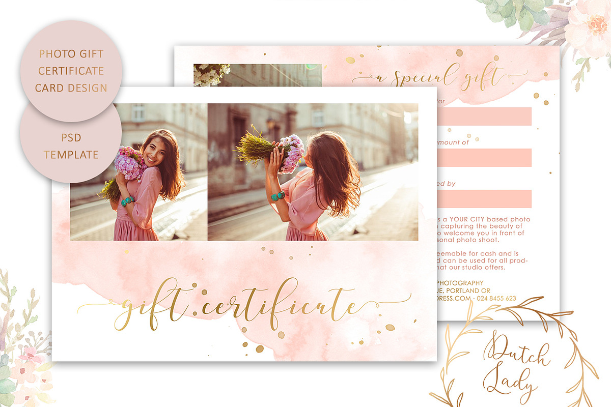 PSD Photo Gift Card Template #43 in Card Templates - product preview 8