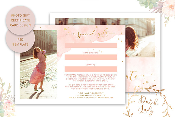 PSD Photo Gift Card Template #43 in Card Templates - product preview 1