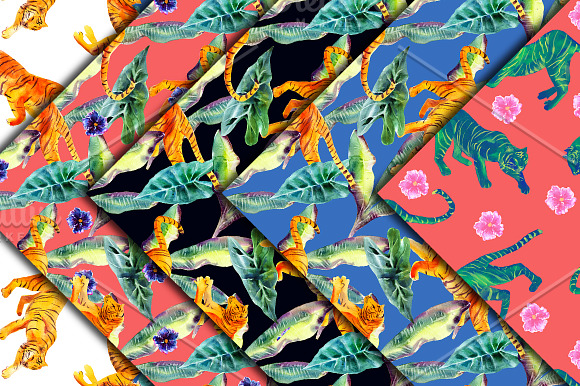 Wild Tigers in Patterns - product preview 1
