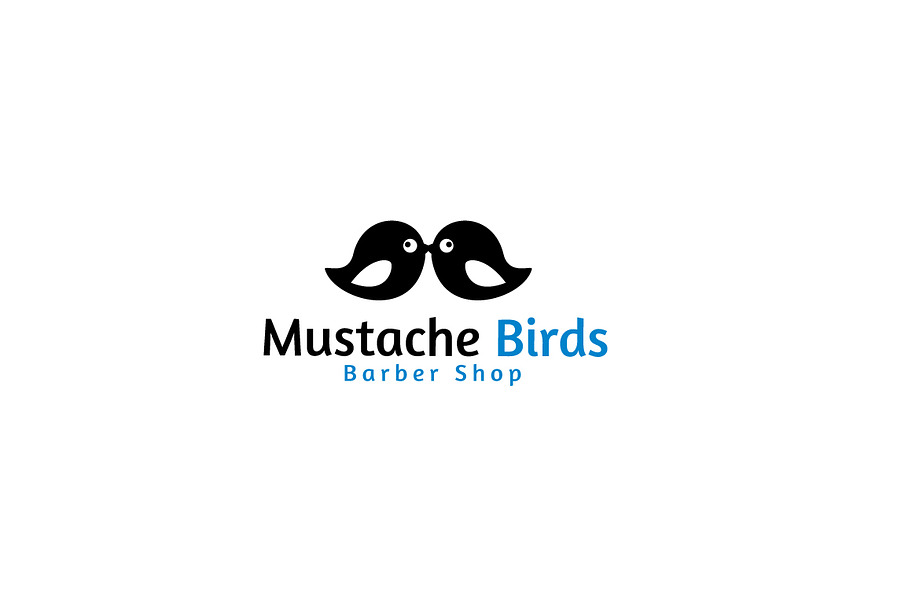Mustache Birds Logo Template