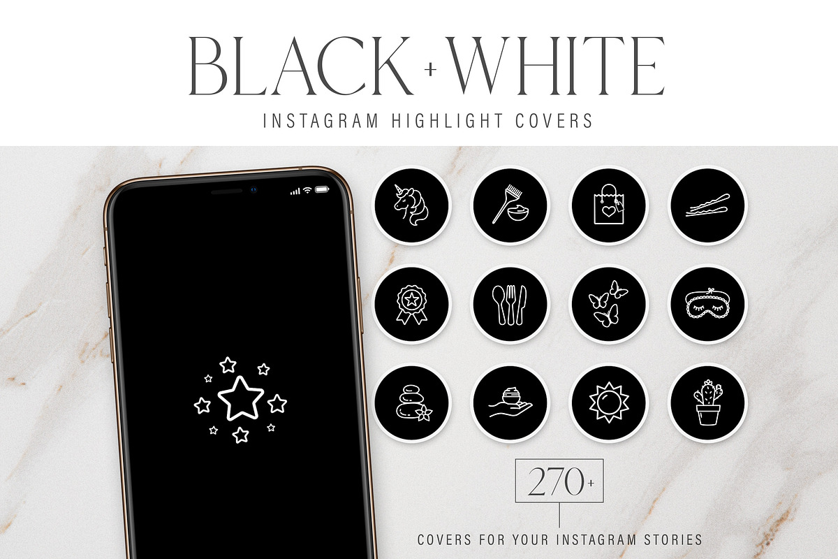 Black Instagram Highlight Covers in Instagram Templates - product preview 8