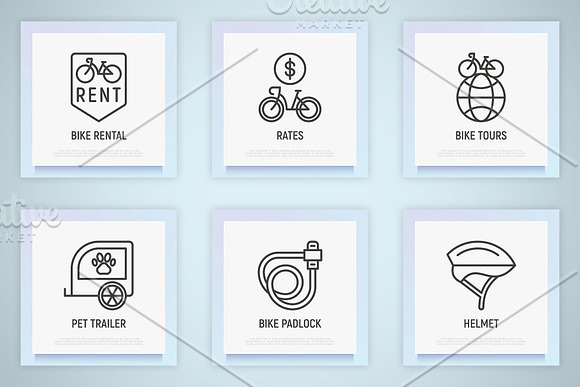 Bike Rental | 16 Thin Line Icons Set in Calendar Icons - product preview 4