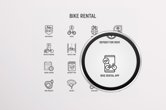 Bike Rental | 16 Thin Line Icons Set in Calendar Icons - product preview 9