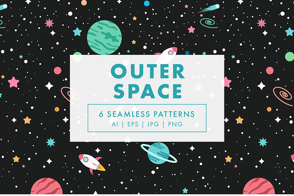 Outer Space Seamless Patterns