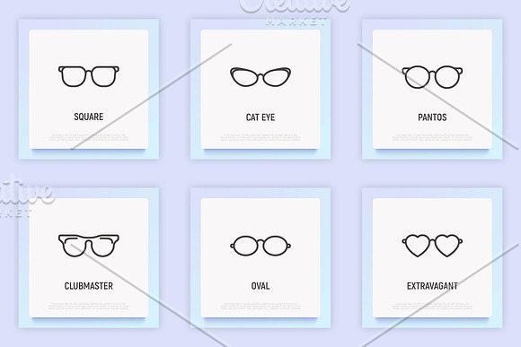 Eyeglasses | 16 Thin Line Icons Set in Cat Icons - product preview 5