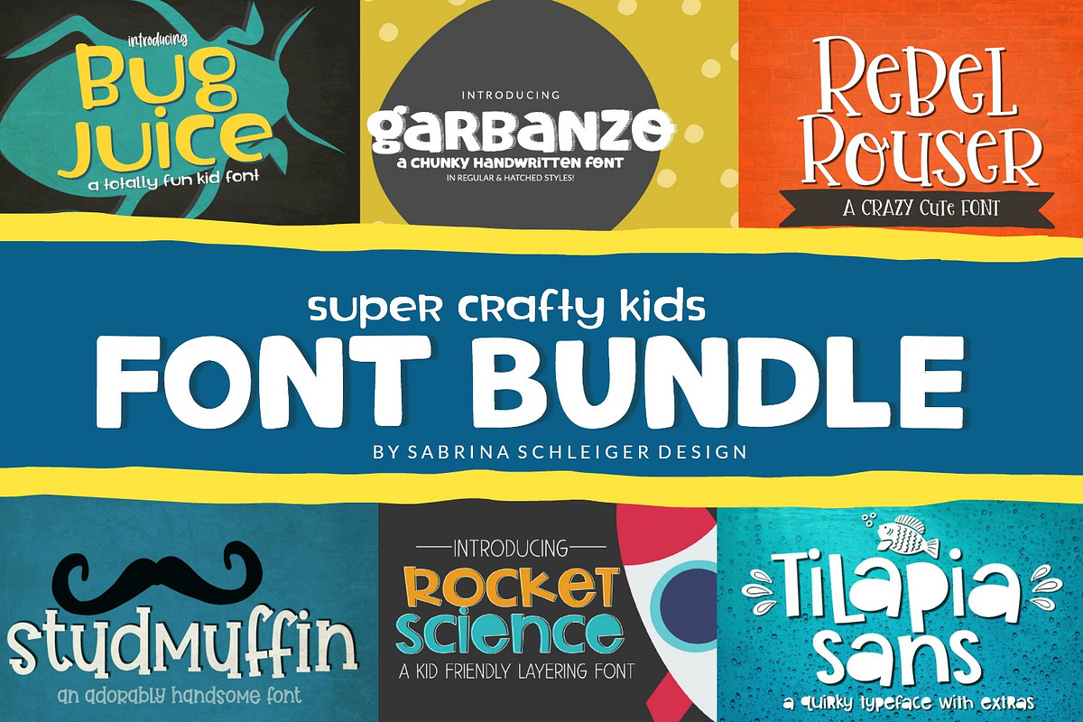 Super Crafty Kids Font Bundle in Display Fonts - product preview 8