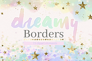 Pastel unicorn Clipart borders