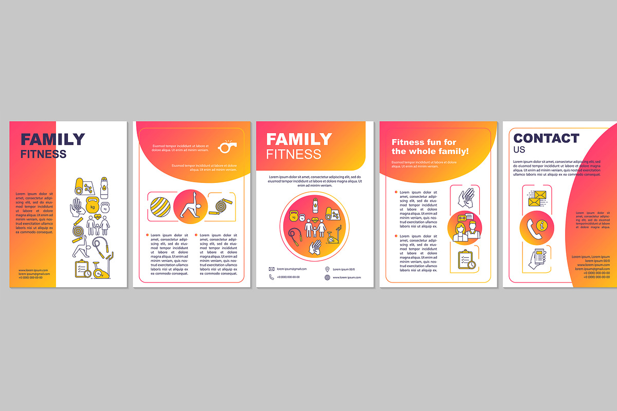 Family fitness center brochure in Web Elements - product preview 8