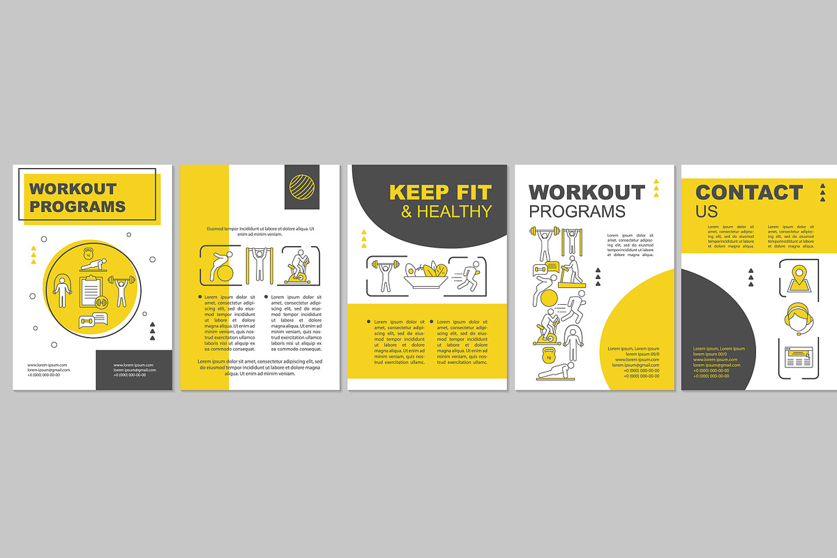 Workout program brochure template in Web Elements - product preview 8