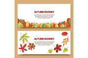 Autumn leaves set of banners vector