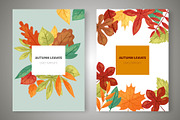 Autumn leaves card templates set of