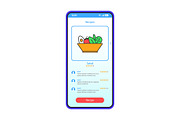 Healthy food recipes interface
