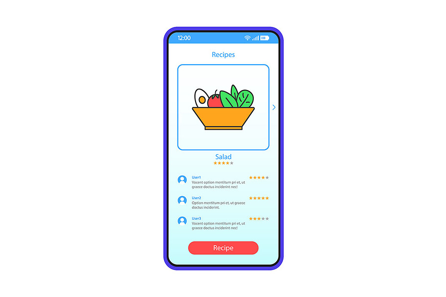 Healthy food recipes interface in Web Elements - product preview 8