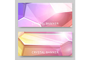 Crystal background set of banners