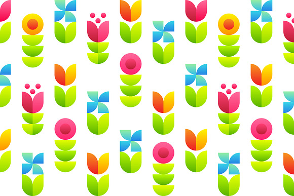 Abstract flowers seamless pattern. in Patterns - product preview 1