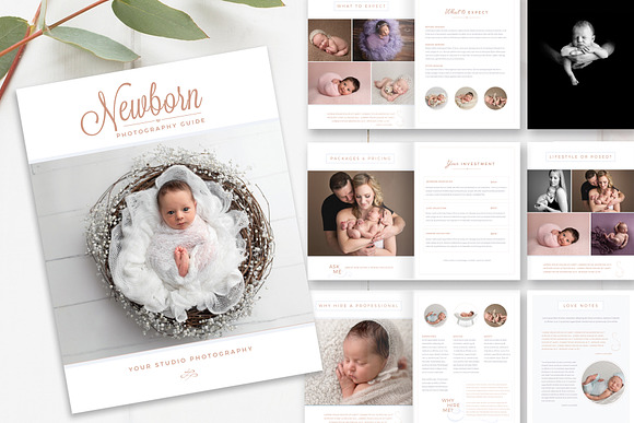 Newborn Photography Magazine 18-Page in Magazine Templates - product preview 6