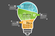 Three Part Bulb Infographic Element