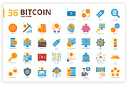 36 Bitcoin Icons x 3 Styles