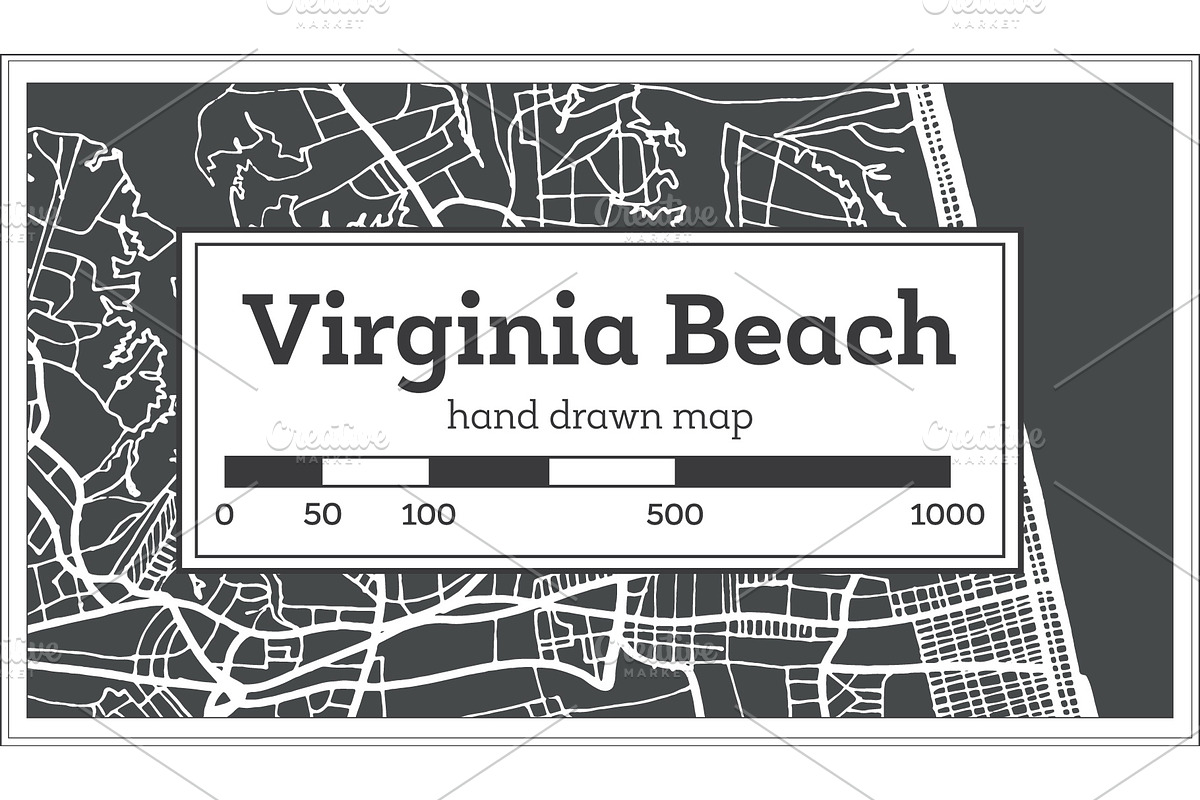 Virginia Beach USA City Map in Retro in Illustrations - product preview 8