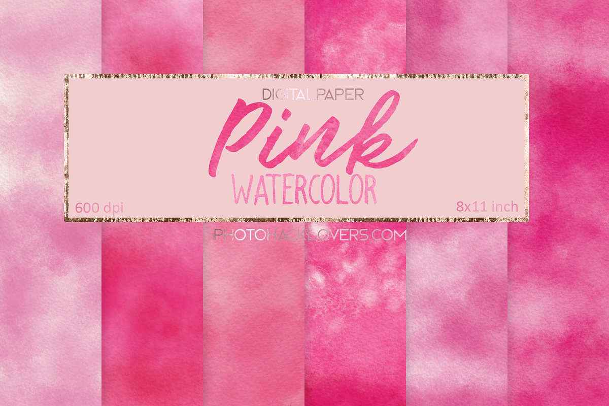 Pink Watercolor Backgrounds in Textures - product preview 8