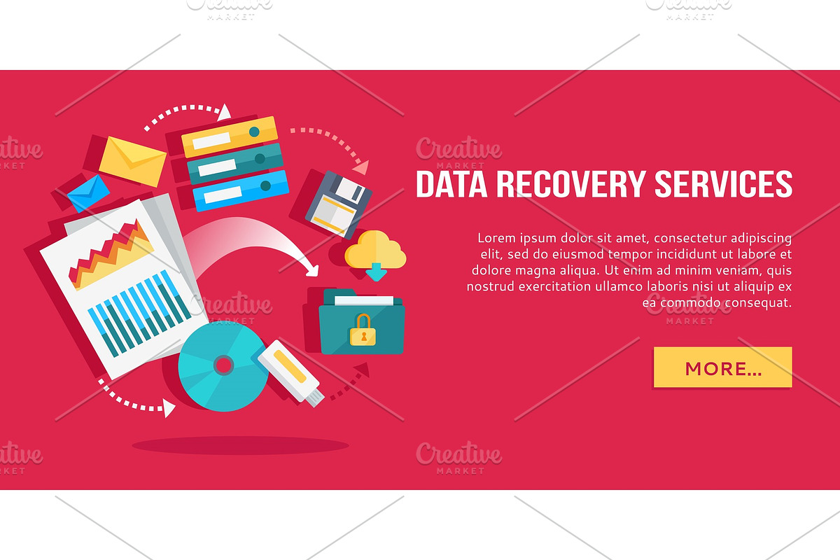 Data Recovery Services. Set of in Illustrations - product preview 8