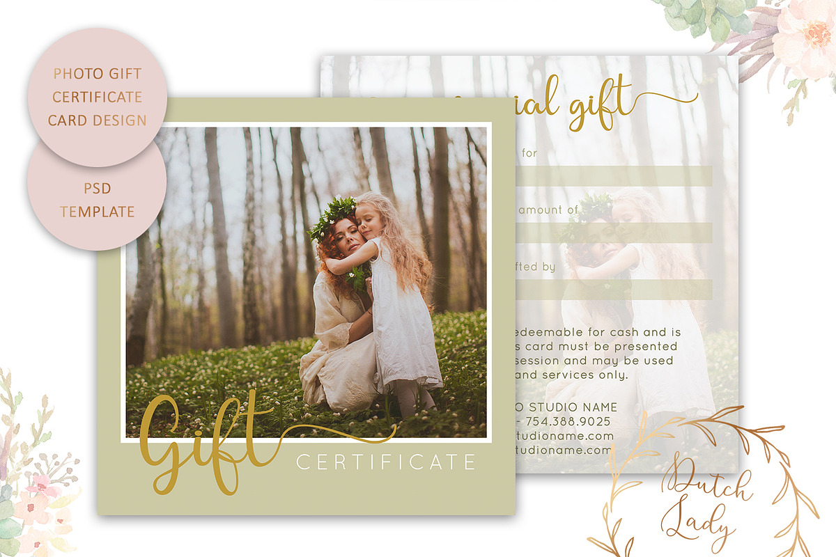 PSD Photo Gift Card Template #6 in Card Templates - product preview 8