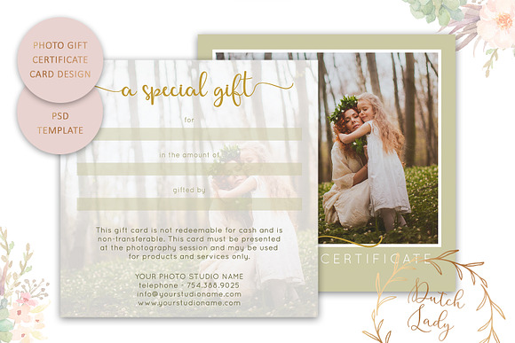 PSD Photo Gift Card Template #6 in Card Templates - product preview 1