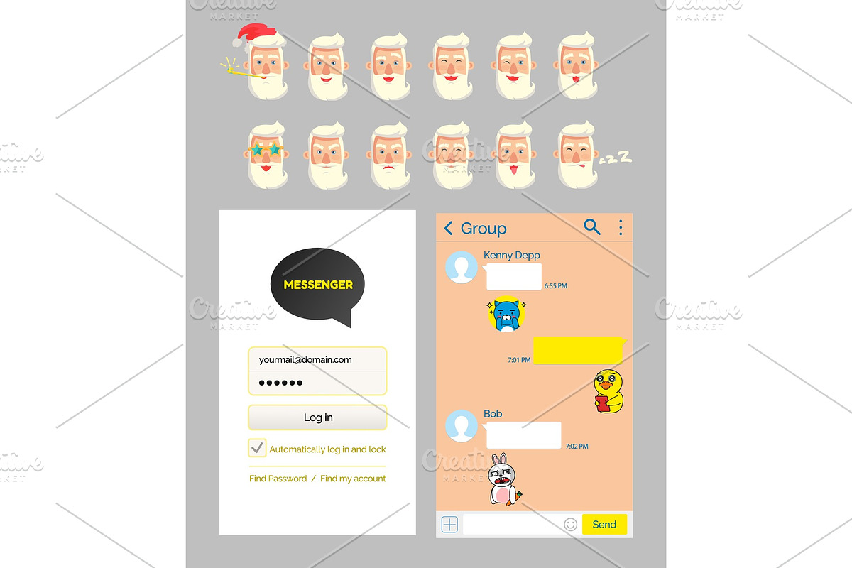 Kakao talk Messenger Design Mockup in Illustrations - product preview 8